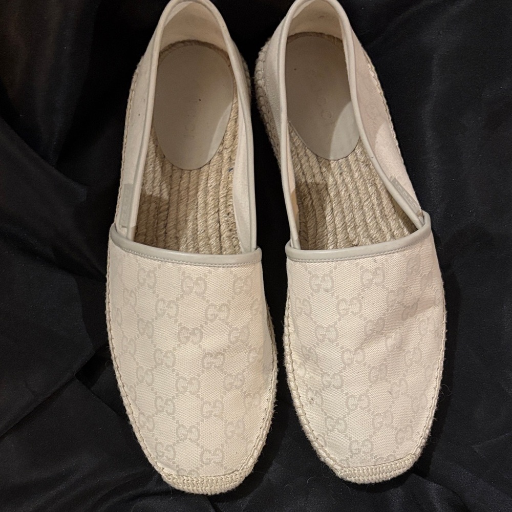 Gucci Beige Monogram Espadrilles